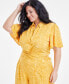 Фото #2 товара Блузка Nina Parker в стиле «Trendy Plus Size» с укороченной длиной и узловой отделкой, созданная для Macy's