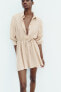 Фото #1 товара Платье-рубашка с плетеным поясом ZARA