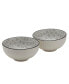 6.5" White Honeycomb Embossed Stoneware Ramen Noodle Bowls, Set of 2