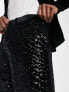 Фото #4 товара ASOS DESIGN smart flare trouser in black sequin