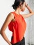 Фото #3 товара ASOS DESIGN sleeveless blouse with drape front in red