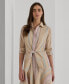 ფოტო #3 პროდუქტის Women's Striped Tie-Waist Broadcloth Shirtdress