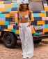 ფოტო #3 პროდუქტის Juniors' What A Vibe Cotton Beach Pants