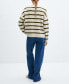 ფოტო #2 პროდუქტის Women's Round-Neck Striped Sweater