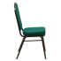 Фото #1 товара Hercules Series Crown Back Stacking Banquet Chair In Green Fabric - Gold Vein Frame