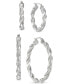 ფოტო #4 პროდუქტის 2-Pc. Set Glitter Small & Medium Twist Hoop Earrings in Sterling Silver