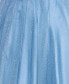 Фото #4 товара Juniors' Off-The-Shoulder Glitter Tulle Corset Gown, Created for Macy's