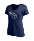 Фото #3 товара Women's Derrick Henry Navy Tennessee Titans Player Icon Name and Number V-Neck T-shirt