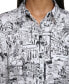 Women's City-Print Long-Sleeve Button-Up Shirt