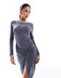 Simmi long sleeve bodysuit co-ord in dark grey