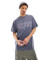 Фото #1 товара Reclaimed Vintage oversized logo t-shirt in washed charcoal