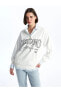 Фото #1 товара Свитшот женский LC WAIKIKI Dik Yaka Baskılı Oversize Sweatshirt