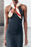 Фото #10 товара Трикотажное платье миди с горловиной халтер ZARA