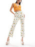 ASOS DESIGN cropped 90's straight jean in lemon print W25 L32 - фото #1