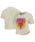 Women's Cream Clemson Tigers Taylor Animal Print Cropped T-shirt