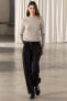 Zw collection darted minimalist wool blend trousers
