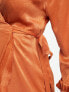 Фото #5 товара Flounce London Maternity long sleeve satin wrap maxi dress in cinnamon