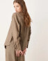 Фото #3 товара JDY utility pocket shirt co-ord in brown heringbone