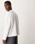 Фото #4 товара ASOS DESIGN Premium interlock oversized boxy long sleeve high neck t-shirt 300gsm in white