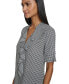 Women's Printed Ruffled-Front Blouse