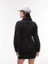 Фото #2 товара Topshop denim shirt dress in black