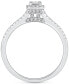 ფოტო #4 პროდუქტის Diamond Halo Double Row Engagement Ring (1/2 ct. t.w.) in 14k White Gold