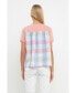 ფოტო #6 პროდუქტის Women's Gingham Combo Top