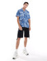 Фото #2 товара Levi's short sleeve waves print revere collar relaxed fit camper shirt in navy