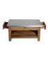 Millwork Wood and Zinc Metal Coffee Table with Shelf