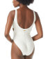 Фото #2 товара Vince Camuto 282150 Women's Ribbed High-Leg Cut-Out One-Piece Swimsuit Size 10