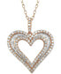 Фото #1 товара Macy's diamond Heart Pendant Necklace (1 ct. t.w.) in 10k Rose Gold, 16" + 2" extender
