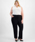 ფოტო #6 პროდუქტის Plus Size Wide-Leg Trousers