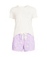 Women's Knit Pajama Short Set Short Sleeve T-Shirt and Shorts