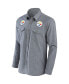 ფოტო #3 პროდუქტის Men's NFL x Darius Rucker Collection by Gray Pittsburgh Steelers Chambray Button-Up Long Sleeve Shirt