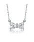 Sterling Silver White Gold Plated with 1.50ctw Lab Created Moissanite Bow-Tie Heart Pendant Layering Necklace