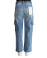 Фото #2 товара Crave Fame Juniors' Wide-Leg Utility Cargo Jeans