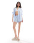 SNDYS shirt co-ord in light blue Синий, XS - EU 34 - фото #4