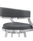 Фото #14 товара Saturn 26" Counter Height Swivel Gray Artificial leather and Brushed Stainless Steel Bar Stool
