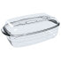 Oven Mould Ô Cuisine Rectangular With lid 37,5 x 22,5 x 10,6 cm Transparent (3 Units)