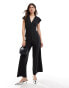 Фото #1 товара ASOS DESIGN v neck pinstripe jumpsuit with wide leg