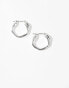 Фото #2 товара Accessorize small molten hoop earrings in sterling silver