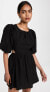 Фото #2 товара Moon River Open Back Puff Sleeve Mini Dress in Black Size XS