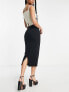 Фото #2 товара ASOS DESIGN Tall high waist midi pencil skirt in black