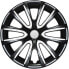 Фото #1 товара OMAC Hubcap Wheel Cover Set 16 Inch Compatible with Car Made of Pa66 M20 + PP ABS Material Steel Rims Wheel Centre Caps 1 Set (4 Pieces) Black/White Front and Rear
