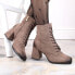 Suede ankle boots with laces and zipper Potocki W WOL191B brown