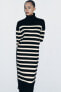 Striped knit midi dress