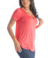 Фото #4 товара Women's V-neck T-shirt with Crossed Collarline