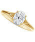 ფოტო #1 პროდუქტის Diamond Oval-Cut Engagement Ring (1/2 ct. t.w.) in 14k Gold