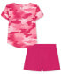 Toddler & Little Girls Freedom Camo T-Shirt & Shorts, 2 Piece Set