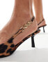 RAID Wide Fit Ankana slingback kitten heeled shoes in leopard